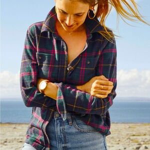 Plaid Faherty Legend Sweater Shirt XS - greens/pinks/whites